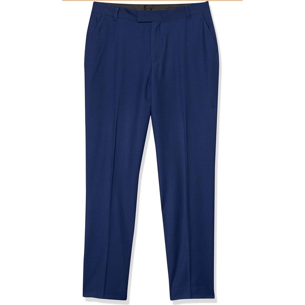 NWT Calvin Klein Boys Flat-Front Bi-Stretch Dress Pant - Bright Blue - Size 10‎